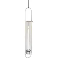 Höfats Kerzenhalter OVAL CANDLE 35 silber Edelstahl/Glas Ø 11 cm Windlicht Gartenfackel