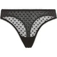 LASCANA String , Damen, Gr. 36/38, schwarz, Spitze, Obermaterial: 90% Polyamid, 10% Elasthan, Mesh, leicht transparent, unifarben, Unterhosen String, aus leicht transparentem Herzchen-Mesh