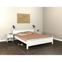Otto Home Massivholzbett "Indra, Landhausstil, edles Design,zertifiziertes Massivholz", weiß, B:192cm H:75cm L:208cm, Betten, Massivholzbett, mit Kopfteil, mit dekorativen Fräsungen, aus Kiefer