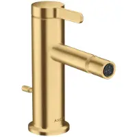 Hansgrohe AXOR One Einhebel-Bidetmischer mit Zugstangen-Ablaufgarnitur, Ausladung 113mm, 48210250, Farbe: Brushed Gold Optic