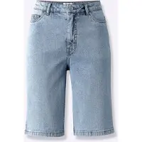 HEINE Jeansshorts , Damen, Gr. 48, Normalgrößen, blau (blau, bleached), 99% Baumwolle, 1% Elasthan, unifarben, kurz, Jeans Jeansshorts
