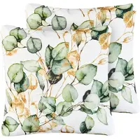 Beliani Gartenkissen 2er Set Mehrfarbig Polyester Pflanzenmotiv Quadratisch 45x45 cm Wasserabweisend Dekokissen mit Füllung für Garten Terrasse Balkon