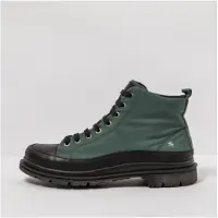 Art Unisex. 1189511UN003_001 Dunkelgrüne Lederstiefeletten (44), Wohnung, 1 bis 3 cm, Schnürsenkel, Lässig