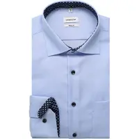 Seidensticker Businesshemd "Schwarze Rose", Herren, Gr. XL (44), normale Ärmellängen, blau, 100% Baumwolle, unifarben, regular fit, 2-Knopf-Manschette, Hemden Businesshemd, Regular 1/1 Kentkragen Uni