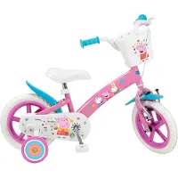 Toimsa Kinderfahrrad 12 Zoll Peppa Pig rosa mit Stützraedern für Maedchen 3-5 Jahre