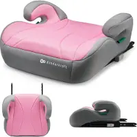 Kinderkraft I-BOOST i-Size - Sitzerhöhung 135-150 cm - R129 Norm - ISOFIX - Ergonomisch - Weicher Schaumstoff - Abnehmbarer Bezug - Rosa