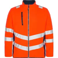F-engel Warnschutz Fleecejacke Safety 1192-236-10165 Gr. 4XL orange/marine