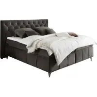 ED EXCITING DESIGN meinBett Boxspringbett Pembroke , grau , Maße (cm): B: 200 H: 121