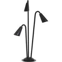 LINDBY Sorvete Wegelampe, 3-flg., Höhe 83 cm, schwarz - , Sorvete, dimmbar, Schwarz, für Terrasse, Aluminium, Modern
