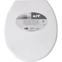 MSV WC Sitz Toilettensitz WC Deckel Klobrille Weiß mit Edelstahlscharnieren