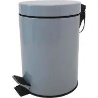 MSV Bad/Toiletten-Treteimer - grau - 3 Liter - 17 x 25 cm
