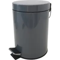 MSV Bad/Toiletten-Treteimer - dunkelgrau - 3 Liter - 17 x 25 cm
