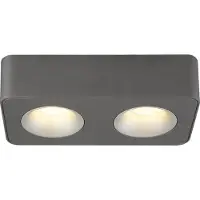 Globo Lighting LED Strahler Aluminium grau dunkel, Kunststoff grau, Kunststoff klar, LxBxH: 224x117x55mm, inkl. LED 11W 230V, 1240lm Source, 600lm Output, 3000K