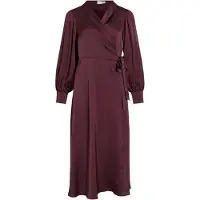 Vila Langärmeliges Midi Kleid Mit V-ausschnitt
