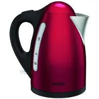 Tefal KI110511, 1,7 l, 2400 W, Schwarz, Rot, Edelstahl, Edelstahl, Wasserstandsanzeige, Drahtlos