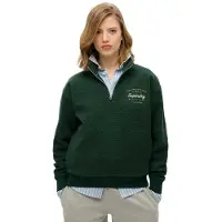 Superdry für Damen. W2012246A Country Club Half Zip Fleecejacke grün (S), Lässig, Polyester