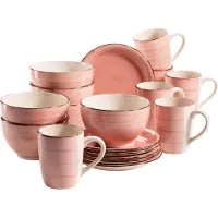 MÄSER Kaffeeservice OTTO HOME "Geschirr-Set, Service BELL TEMPO, Keramik, 18 Teile für 6 Personen", orange (koralle), 18, Keramik, Geschirr-Sets, Kaffeeservice, mit Spiraldekor, 18 Teile, für 6 Personen