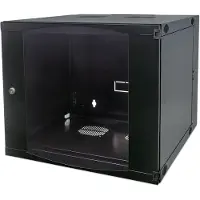 Intellinet 19" Wandverteiler mit Schwenkrahmen, 9 HE, 460 (H) x 540 (B) x 600 (T) mm, Flatpack, schwarz, Wandmontiertes Regal, 9U, 22 kg, Schwarz