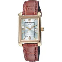 Casio Damen Armbanduhr LTP-1234PGL-7AEG analog Lederband braun