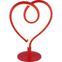 Globo Lighting Tischleuchte, Herzform, rot, LED, H 23,5 cm