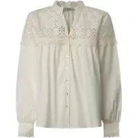 Pepe Jeans für Damen. PL305014 Bluse Bernadette weiß (S), Lässig, Baumwolle, Langarm