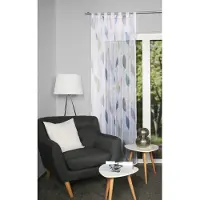Home wohnideen Vorhang "PAOLO" Gr. 1, blau (blau, grün), B:140cm H:145cm, Voile, Polyester, Gardinen, Vorhang, Schlaufenschal PAOLO bedruckt