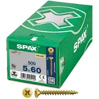 Spax Yellox Pz2 5x60 Mm Senkkopf-spanplattenschraube 500 Einheiten