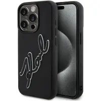 Karl Lagerfeld KLHCP15L3DRKSDLK Apple iPhone 15 Pro Hardcase 3D Gummi Signatur schwarz