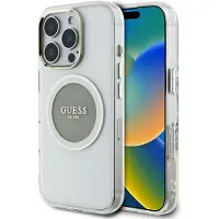 GUESS Etui für iPhone 16 Pro Max MagSafe Grau
