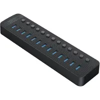 ORICO CT2U3-13AB 13x USB-A 3.0 Hub mit Schaltern - Schwarz