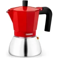 Monix M863109, Mokka-Kanne, 0,47 l, Rot, Aluminium, Edelstahl, 9 Tassen, Bakelit
