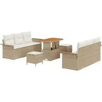 vidaXL Garten-Sofa-Set 9 Stk. 8-Sitzanzahl Beige
