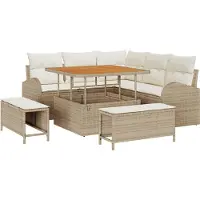 vidaXL Garten-Sofa-Set 8 stk. 7-Sitzanzahl Beige und Creme