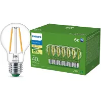 Philips LED-Lampe Ultra Efficient A60 2.3W/827 (40W) Clear 6-pack E27