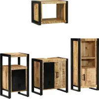 vidaXL Badezimmermöbel-Set 4 stk. Braun und Schwarz 55 x 35 x 60 cm