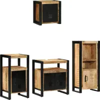 vidaXL Badezimmermöbel-Set 4 stk. Braun und Schwarz 55 x 35 x 60 cm