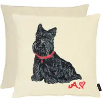 Apelt Dekokissen "Timmy", schwarz-weiß (schwarz, weiß, gemustert), B:48cm H:5cm L:48cm, Polyester, Dekokissen_Sitzkissen_Kissenhüllen, Dekokissen