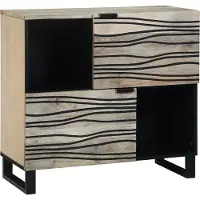 vidaXL Sideboard Weiß 80 x 33 x 75 cm massives Mangoholz