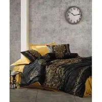 L'essentiel Maison , Alvina - Gold, Bettwäsche-Set, Gold, 100 % Baumwollsatin, 240 x 220 cm