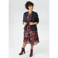 Aniston Plus Boleroblazer , Damen, Gr. 44, blau (navy), Web, Obermaterial: 95% Polyester, 5% Elasthan, unifarben, figurumspielend, Blazer Boleroblazer, kurzer, verschlußloser Damen-Bolero