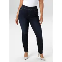 Aniston Plus Jeansleggings , Damen, Gr. 44, N-Gr, blau, Denim/Jeans, Obermaterial: 74% Baumwolle, 24% Polyester, 2% Elasthan, unifarben, lang, Jeans Jeansleggings, mit elastischem Bund