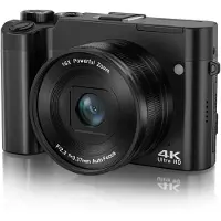 INF DC218T 4K HD-Kamera mit zwei Objektiven und Touchscreen Schwarz