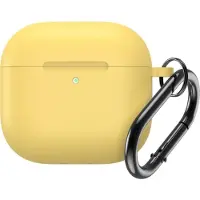 Cofi1453® Silikon Schutzhülle für Airpods 4 mit Karabiner - Gelb
