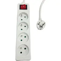 Microconnect MC-PSOO040150FRW, 1,5 m, Typ E, Weiß, 4 AC-Ausgänge, 250 V, 16 A
