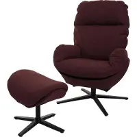 Mendler Relaxsessel + Hocker HWC-L12, Fernsehsessel Sessel Schaukelstuhl Wippfunktion, drehbar, Metall Stoff