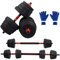 Mobiclinic Paar 30 kg verstellbare Kurzhanteln Maxifit (51-135 cm) mit Zubehör