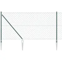 vidaXL Maschendrahtzaun mit Stacheln 10 x 1,4 m Grün Netz