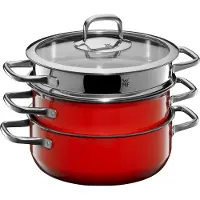 WMF 05.1562.5290, Rot, Edelstahl, Edelstahl, Keine Beschichtung, Edelstahl, Edelstahl, Keramik, Gas, Halogen, Induktion