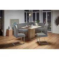 Otto Home Eckbank "Rab", grau (anthrazit (fantasy 8203), silberfarben), B:180cm H:88cm T:140cm, Polyester, Sitzbänke, Eckbank, in 2 Breiten (180 oder 200 cm), Bezug in verschiedenen Qualitäten