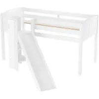 Erst-Holz Schönes Spielbett für Kinder mit Rutsche 90x200 Kiefer weiß V-60.21W-09Rollrost inkl.